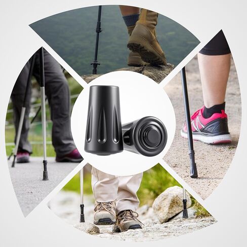 BlingKingdom 6 PCS Walking Stick Caps Trekking Pole Tips Rubber Hiking Walking Stick Tips for Hiking Sticks, Trekking Poles, Walkers in Saudi Arabia