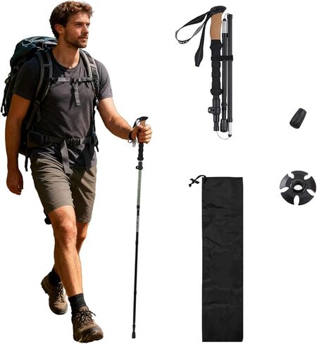 FireHiking Walking Trekking Poles Ultralight 7075 Aluminum Foldable Hiking Poles Portable Compact Walking Sticks in Kuwait