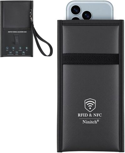 حقائب فاراداي لخصوصية الهاتف وأمانه - حقيبة حجب الإشارة لنظام تحديد المواقع GPS/WIFI/5G/RFID - حافظة مقاومة للحريق ومقاومة للماء ومضادة للسقوط للسفر وحماية البيانات باللون الأسود in Kuwait
