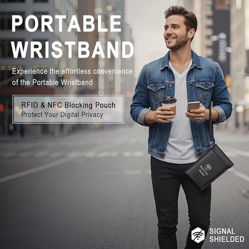 Faraday Bags for Phone Privacy & Security - Signal Blocking Pouch for GPS/WIFI/5G/RFID - Fireproof & Waterproof Anti-Drop Case for Travel & Data Protection Black in Saudi Arabia