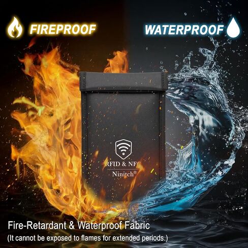 Faraday Bags for Phone Privacy & Security - Signal Blocking Pouch for GPS/WIFI/5G/RFID - Fireproof & Waterproof Anti-Drop Case for Travel & Data Protection Black in Saudi Arabia