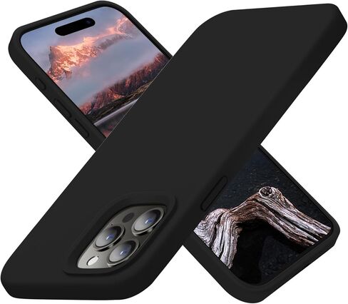 جراب Cordking مصمم لهاتف iPhone 15 Pro، جراب هاتف واقٍ من السيليكون فائق النحافة ومقاوم للصدمات مع [بطانة ناعمة من الألياف الدقيقة المضادة للخدش]، 6.1 بوصة، أسود in Kuwait