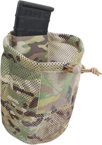 MOLLE Dump Pouch & AR 5.56 Mag Pouch، إطلاق سريع، حقيبة تفريغ شبكية قابلة للطي تكتيكية، مموهة in Kuwait