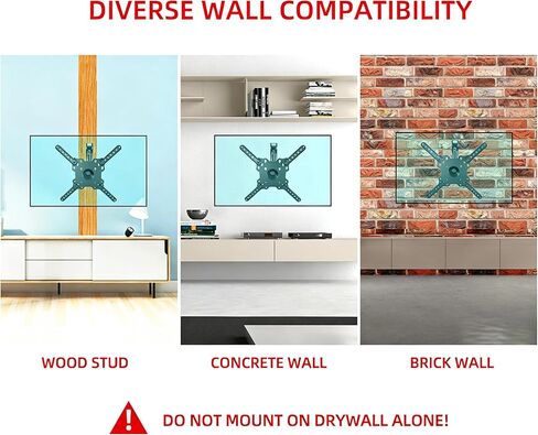 Support Vertical Screen TV Wall Mount Swivel Tilt Arm Fits Most 32-50 inch Full Motion 90 Degree Rotate Bracket, Max VESA 400x400mm Up to 44lbs HP DY3255XZ in Kuwait