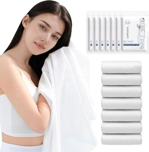 7 Pack Disposable Bath Towels Durable Large Portable Thicken Camping Towels for Travel Hotel Business Trip Swimming Pet Towels Sauna Spa Hot Spring Water Play 55.12''X27.56'' in Saudi Arabia