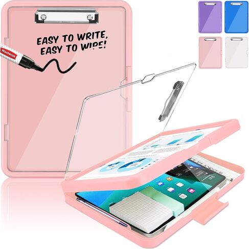 Thicker Clipboard with Storage, Internal Pen Pouch Included, A4 / Letter Size, Toughest Plastic Contractor Clip Boards 8.5x11, High Capacity Clipboards Box Case for Contractor Trucker Driver in Saudi Arabia