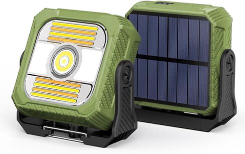 LED Solar Portable Camping Lights with Stand dimmable,Magnetic Work Lights 1500lm, IP65 Waterproof, 7 Light Modes Portable Flood Light, Camping Lantern for Indoor Outdoor (Black) in Saudi Arabia