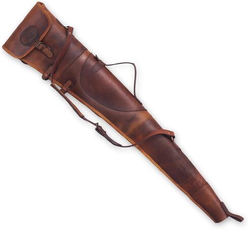 Leather Rifle Case and Shotgun Scabbard, Durable Padded Cover and Leather Carry Case for Long Sporting Equipment Storage with Toe Protector Pad, Soft Lining, Shoulder Strap in Saudi Arabia