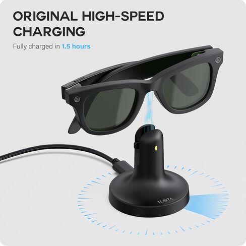 حامل وكابل شحن TUSITA متوافق مع نظارات Ray-Ban Meta الذكية - الجيل الأول فقط، USB-C in Kuwait