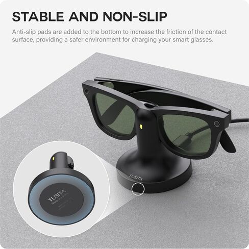 حامل وكابل شحن TUSITA متوافق مع نظارات Ray-Ban Meta الذكية - الجيل الأول فقط، USB-C in Kuwait