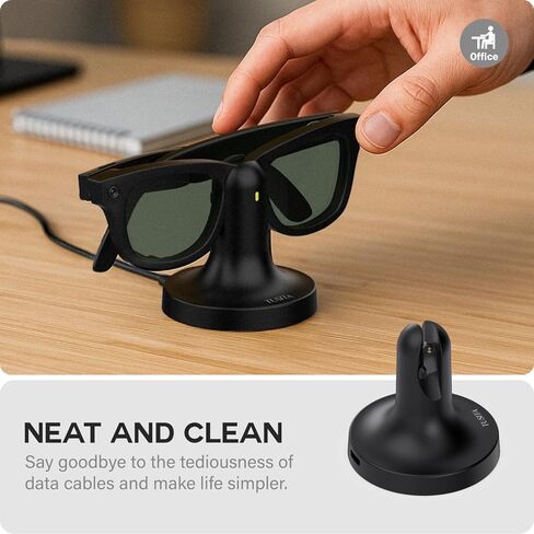 حامل وكابل شحن TUSITA متوافق مع نظارات Ray-Ban Meta الذكية - الجيل الأول فقط، USB-C in Kuwait