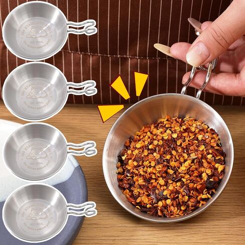 304 Stainless Steel Compact and Lightweight Stainless Steel Camping Bowl with Handle, Portable Cup for Hiking, Backpacking and Outdoor Travel (80ml) in Saudi Arabia