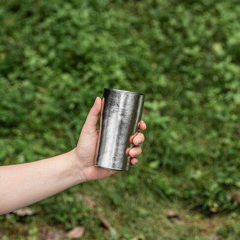 iBasingo 10oz (300ml) Titanium Cup Ultralight Double Wall Insulated Beer Coffee Tea Juicy Mug Non-Toxic Non-Coating for Camping Picnic Home Backpacking, Crystallized Finish & Dishwasher Safe Ti3246D in Saudi Arabia