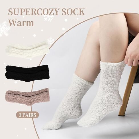 3 أزواج من الجوارب الغامضة للنساء، جورب نوم دافئ للشتاء in Kuwait