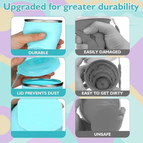 Patelai 3 Pack Silicone Collapsible Travel Cups with Straws 6oz Foldable Water Cup Bpa-free Folding Camping Mug Small Portable Drinking Cup with Lid for Travel Hiking Summer Outdoors in Saudi Arabia