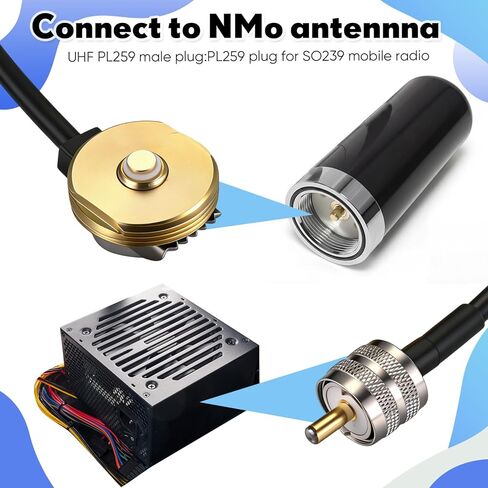 3/4 "فتحة جبل مع Nmo L قوس 16ft Rg58 النحاس النقي Nmo إلى Pl259 كابل محوري مع غطاء مقاوم للماء لهوائي راديو VHF/uhf/cb ثنائي النطاق in Kuwait
