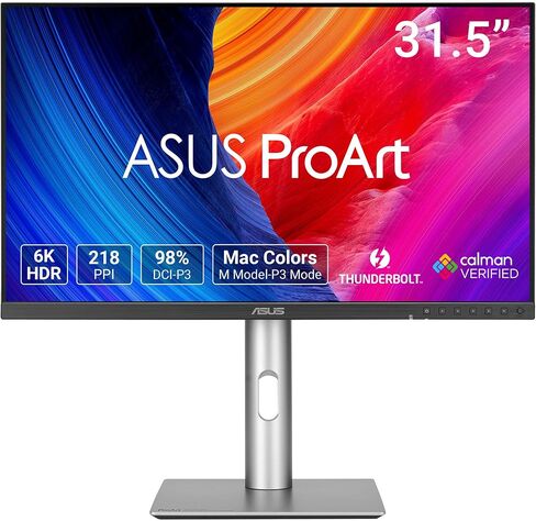 شاشة ASUS ProArt Display مقاس 32 بوصة 6K احترافية (PA32QCV) - IPS، 6K (6016 x 3384)، 98% DCI-P3، LuxPixel™، ΔE < 2، Calman Verified، Thunderbolt 4، DisplayHDR600، Auto KVM، DisplayWidget، ضمان لمدة 3 سنوات in Saudi Arabia