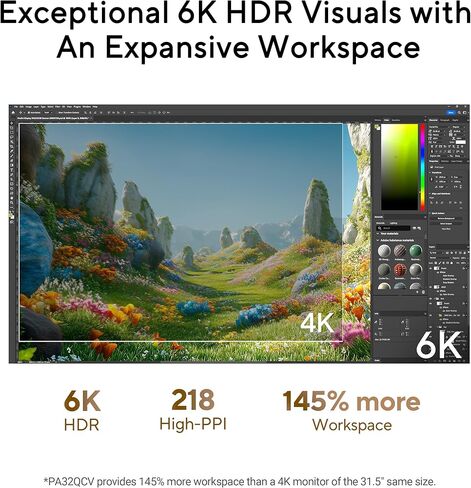 شاشة ASUS ProArt Display مقاس 32 بوصة 6K احترافية (PA32QCV) - IPS، 6K (6016 x 3384)، 98% DCI-P3، LuxPixel™، ΔE < 2، Calman Verified، Thunderbolt 4، DisplayHDR600، Auto KVM، DisplayWidget، ضمان لمدة 3 سنوات in Saudi Arabia