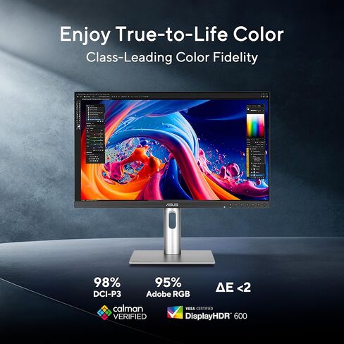 شاشة ASUS ProArt Display مقاس 32 بوصة 6K احترافية (PA32QCV) - IPS، 6K (6016 x 3384)، 98% DCI-P3، LuxPixel™، ΔE < 2، Calman Verified، Thunderbolt 4، DisplayHDR600، Auto KVM، DisplayWidget، ضمان لمدة 3 سنوات in Saudi Arabia