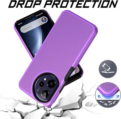 for Cricket Icon Pro 2026 Phone Case/AT&T Motivate Pro 2 5G Phone Case with Screen Protector,Dual Layer Heavy Duty Military Grade Shockproof Corner Cover Purple in Saudi Arabia