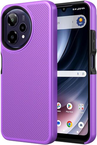 for Cricket Icon Pro 2026 Phone Case/AT&T Motivate Pro 2 5G Phone Case with Screen Protector,Dual Layer Heavy Duty Military Grade Shockproof Corner Cover Purple in Saudi Arabia