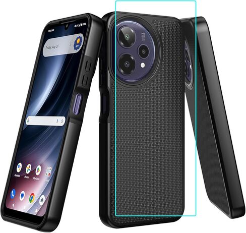 حافظة هاتف Cricket Icon Pro 2026/AT&T Motivate Pro 2 5G حافظة هاتف مع واقي شاشة، طبقة مزدوجة شديدة التحمل من الدرجة العسكرية غطاء زاوية مقاوم للصدمات أرجواني in Kuwait