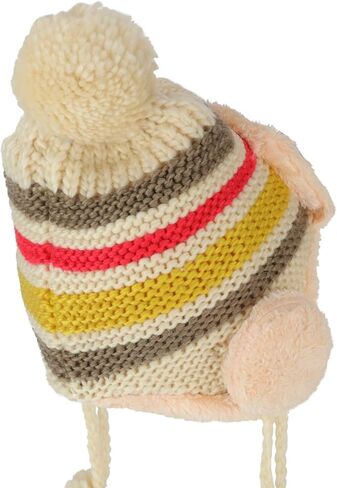 Trendy Apparel Shop Kid's Goggle Soft Fur Trimming Pom Knit Beanie Hat in Saudi Arabia