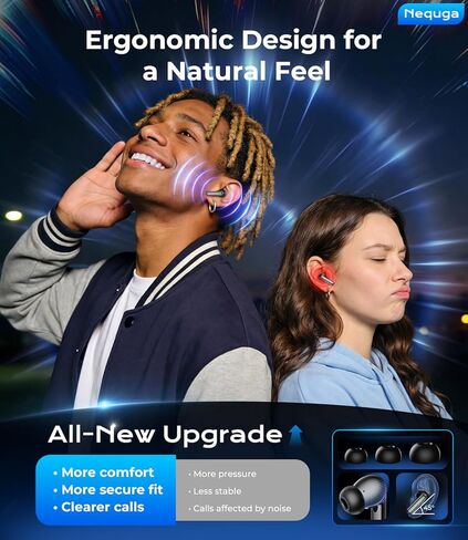 Wireless Earbuds Bluetooth Headphones, 50H Playtime Ear Buds with Mic, LED Digital Display Charging Case, IPX7 Waterproof, Deep Bass Stereo, in-Ear Earphone for iPhone Andriod Phone in Saudi Arabia