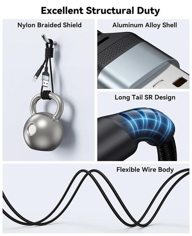 20 FT USB C Cable Long, 18W Fast Charging USB A 2.0 to USB-C Charge Cord 20 Foot 480Mbps Data Transfer Type C Black Braided for PS5, Xbox, iPhone 17/16/15, Galaxy S25/24/23 Andriod Phone etc. in Saudi Arabia