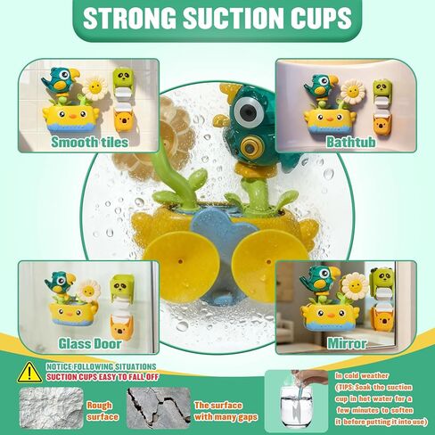 Baby Bath Toys for Kids Ages 1-3, Interactive Bath Toys for Toddler 2-4 Bathtub Water Pool Shower Toys with Watering Can and Tub Toys for Babies 12 18 Months in Saudi Arabia