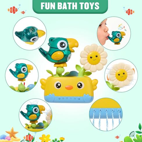 Baby Bath Toys for Kids Ages 1-3, Interactive Bath Toys for Toddler 2-4 Bathtub Water Pool Shower Toys with Watering Can and Tub Toys for Babies 12 18 Months in Saudi Arabia