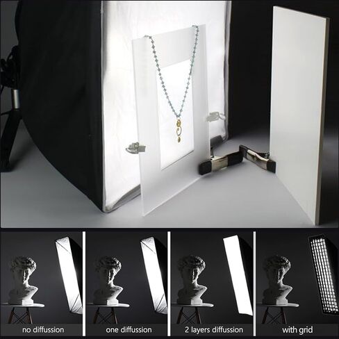 Godox 24" Square Softbox Quick Release, UL 60x60cm Universal Bowens Mount Soft Box Fast Setup for Studio Photography, Streaming, Video Lights with Diffusers/Honeycomb Grip/Diffuser Plate in Saudi Arabia