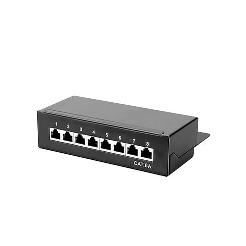 10Gbps CAT6a Patch Panel 8/12 Ports 1U Desktop and Wall Mount Shielded RJ45 Jack LAN Network Installation Cable(Wall Mounted 8Port) in Saudi Arabia