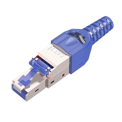 RJ45 CAT8 Cat7 CAT6A Connector RJ45 Terminated 10Gbps(1PCS,Blue) in Saudi Arabia