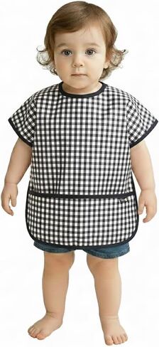 Plie Short Sleeve Waterproof Bib for Toddlers – Easy Clean Feeding Apron for Mealtime, Daycare, Self-Feeding, Lightweight in Saudi Arabia