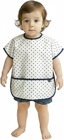 Plie Short Sleeve Waterproof Bib for Toddlers – Easy Clean Feeding Apron for Mealtime, Daycare, Self-Feeding, Lightweight in Saudi Arabia