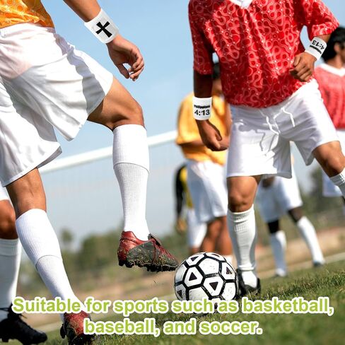 2 Pairs Cross Wristband, Christian Arm Sweat Bands Soft and Breathable Cross-Stitch Design Soccer Sports Wristbands Accessories Equipment for Men Women Athletes Religious Gifts Football Basketball in Saudi Arabia