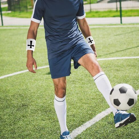 2 Pairs Cross Wristband, Christian Arm Sweat Bands Soft and Breathable Cross-Stitch Design Soccer Sports Wristbands Accessories Equipment for Men Women Athletes Religious Gifts Football Basketball in Saudi Arabia