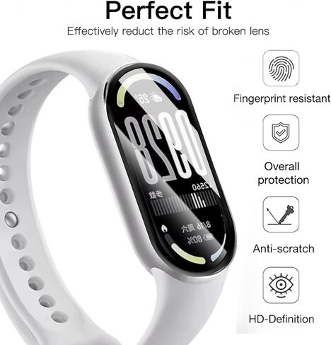 3 PCS Plexiglass Screen Protectors for Xiaomi Band 10 Anti-Scratch 3D Curved Full Coverage Protective Films for XiaoMi Band 10 in Saudi Arabia