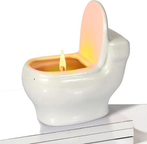 شموع معطرة على شكل مرحاض، هدية مضحكة للنساء والرجال، شمعة عطرية برائحة خشب الصندل بوزن 6 أونصات، تحترق لأكثر من 42 ساعة، شموع فريدة لحفلة الفيل الأبيض، مزحة عيد ميلاد in Kuwait