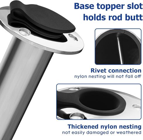 حامل قضيب صيد 90 درجة، عبوتان، 316 حامل قضيب من الفولاذ المقاوم للصدأ لقارب الصيد، حامل فلوش مع غطاء، شديد التحمل in Kuwait