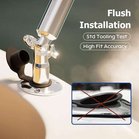 حامل قضيب صيد 90 درجة، عبوتان، 316 حامل قضيب من الفولاذ المقاوم للصدأ لقارب الصيد، حامل فلوش مع غطاء، شديد التحمل in Kuwait