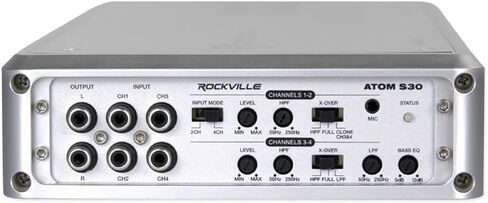 حزمة Rockville WB65KLED: (4) 6.5 بوصة 300 واط الذروة / 150 واط RMS Metal Marine Wakeboard LED مكبرات صوت برجية LED مع جهاز تحكم عن بعد، Atom S30 4-Channel Marine Amplifier، RMWK4 Amp Kit، كابل MRCA25 RCA، 7 عناصر in Saudi Arabia