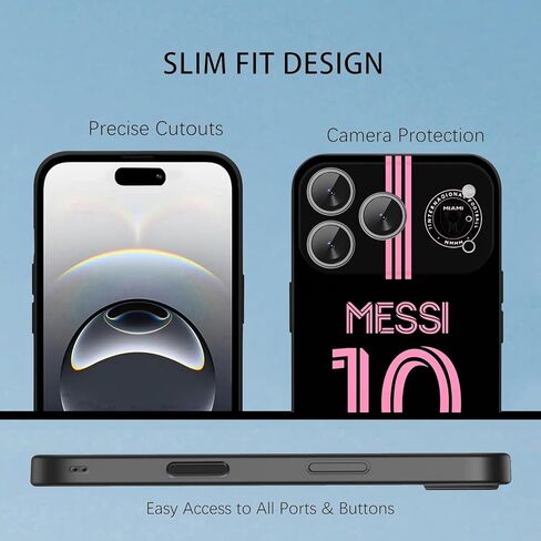 حافظة ZERMU لهاتف iPhone 17 Pro، Mess%i Inter Soccer Miam-i #10 حافظة عصرية حماية كاملة من السيليكون الناعم TPU ممتص للصدمات حافظة هاتف لهاتف iPhone 17 Pro 6.3 بوصة in Kuwait