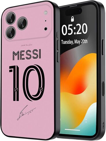 حافظة ZERMU لهاتف iPhone 17 Pro، Mess%i Inter Soccer Miam-i #10 حافظة عصرية حماية كاملة من السيليكون الناعم TPU ممتص للصدمات حافظة هاتف لهاتف iPhone 17 Pro 6.3 بوصة in Kuwait