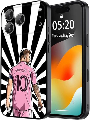 حافظة ZERMU لهاتف iPhone 17 Pro، Mess%i Inter Soccer Miam-i #10 حافظة عصرية حماية كاملة من السيليكون الناعم TPU ممتص للصدمات حافظة هاتف لهاتف iPhone 17 Pro 6.3 بوصة in Kuwait