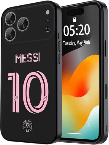 حافظة ZERMU لهاتف iPhone 17 Pro، Mess%i Inter Soccer Miam-i #10 حافظة عصرية حماية كاملة من السيليكون الناعم TPU ممتص للصدمات حافظة هاتف لهاتف iPhone 17 Pro 6.3 بوصة in Kuwait