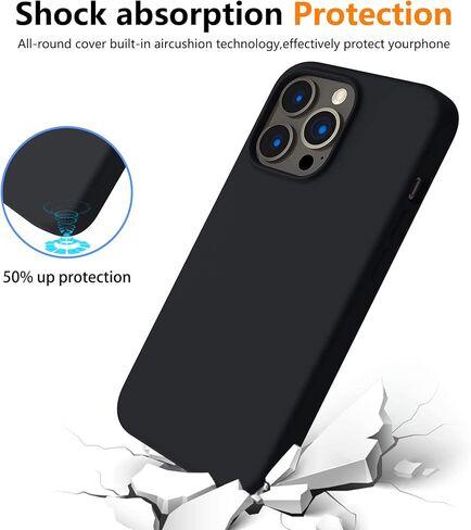 Designed for iPhone 13 Pro Case,Silicone Slim Thin Shockproof [Soft] [Anti-Scratch] [Drop Protection],Black,MUS-XGJ-03-01 in Saudi Arabia
