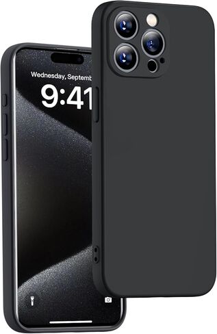 Designed for iPhone 13 Pro Case,Silicone Slim Thin Shockproof [Soft] [Anti-Scratch] [Drop Protection],Black,MUS-XGJ-03-01 in Saudi Arabia