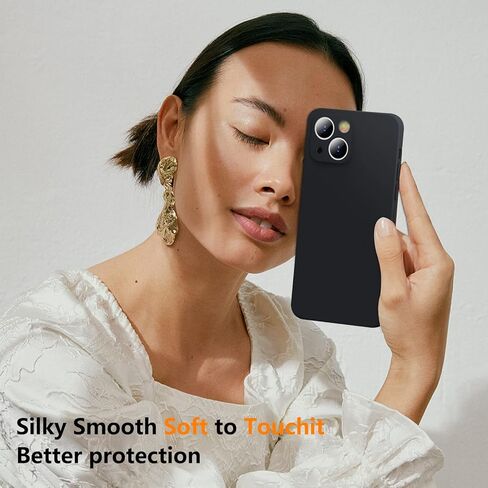 Designed for iPhone 13 Pro Case,Silicone Slim Thin Shockproof [Soft] [Anti-Scratch] [Drop Protection],Black,MUS-XGJ-03-01 in Saudi Arabia